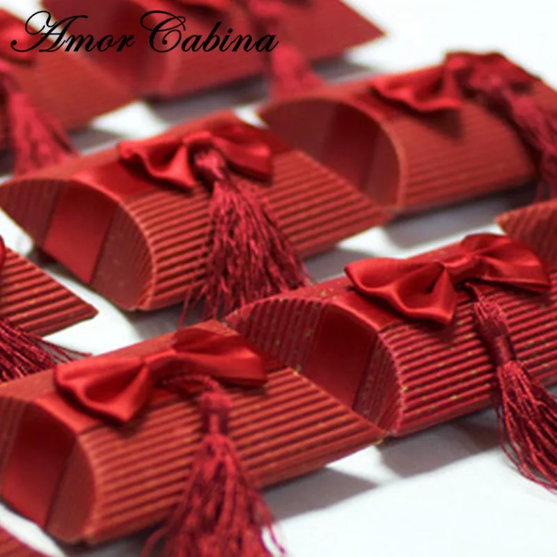 100 шт. бежевая и красная бумажная Подушка подарок на день рождения Рождественская