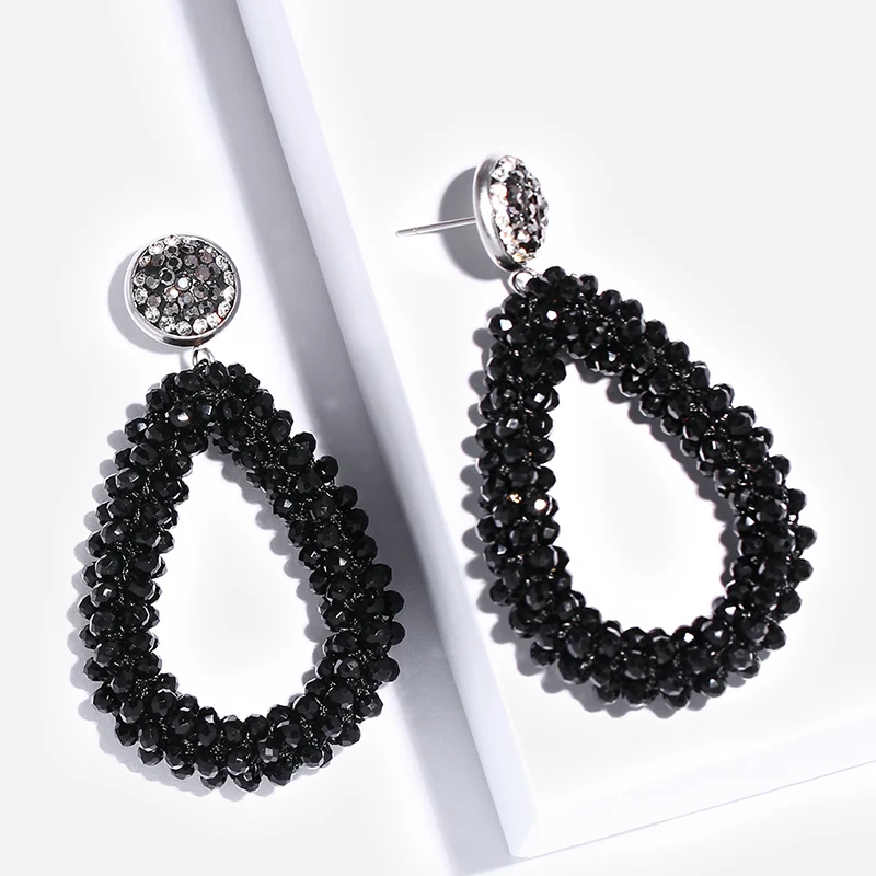 n30 Black Женские сережки Lott Oorbellen ручной работы с маленькими бусинами, сережки Oorbellen с кристаллами, богемные серьги ersp45 - Окраска металла: n30 Black