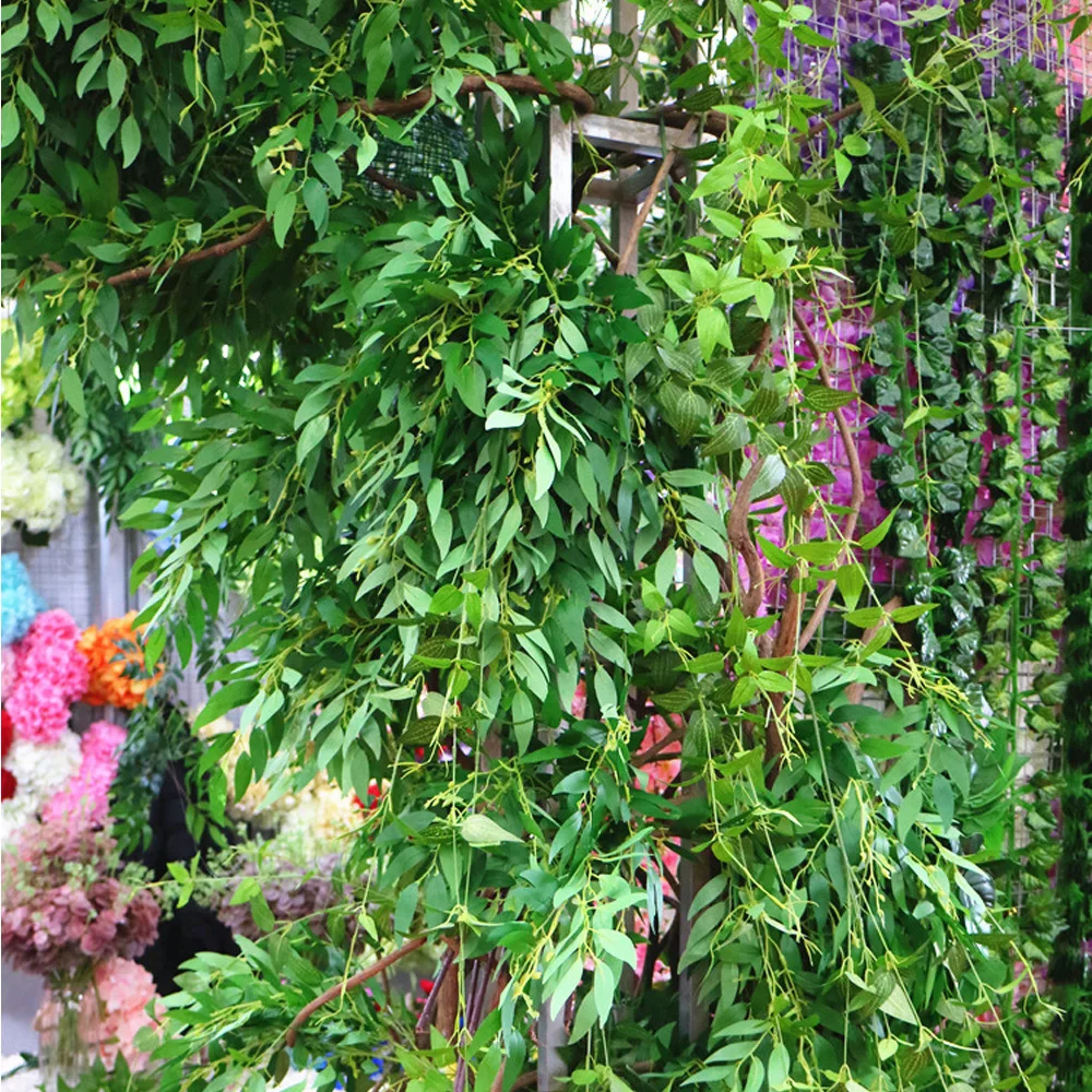 1 7 метров моделирование плетеная ива бамбуковые листья на Рождество домашнее