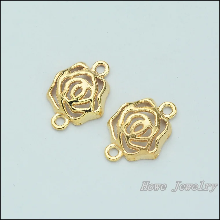 Новинка 100 шт. Модный позолоченный цветок цвета шампанского Соединительный Шарм