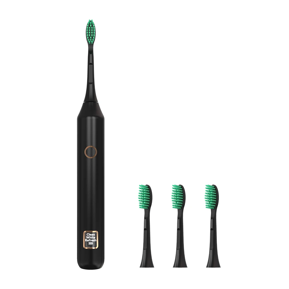 4 heads toothbrush Новая горячая 3 режима ЖК электрическая зубная щетка USB перезаряжаемая интеллектуальная ультра звуковая зубная щетка с умным таймером отбеливание зубов - Цвет: 4 heads toothbrush