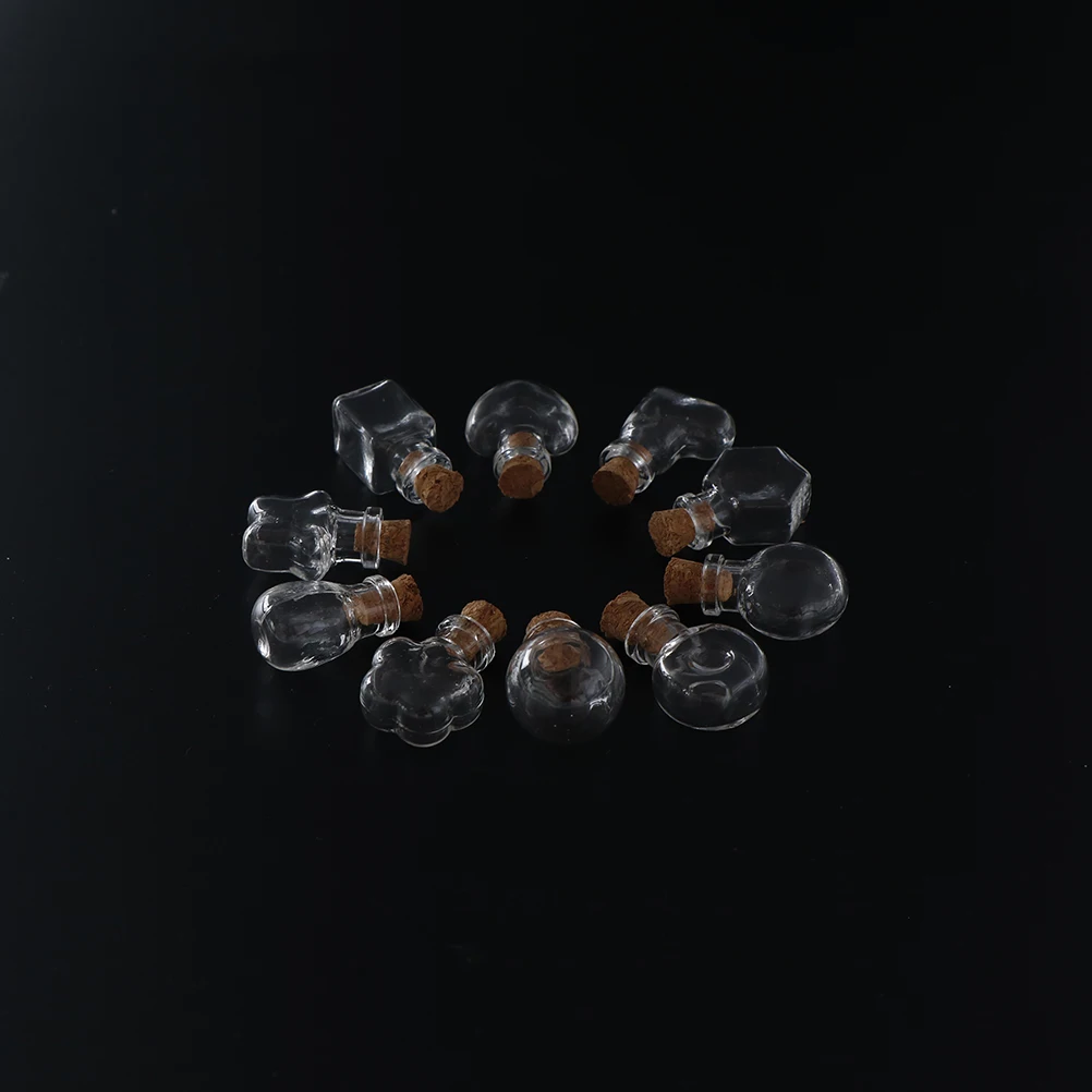 10 форма Мини стеклянные бутылки брелок Подвески маленькие желаний с флакон