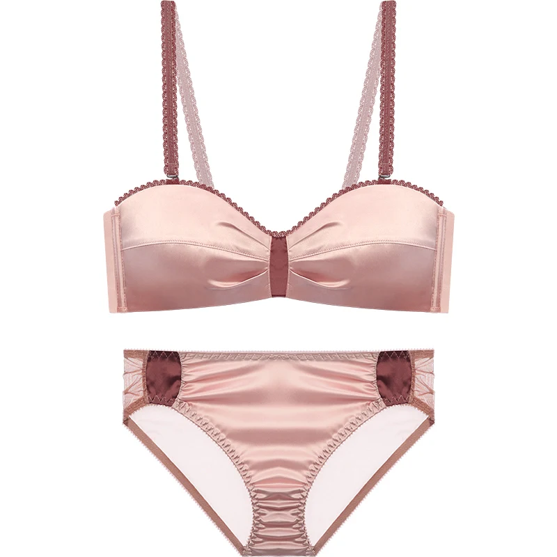 Mist powder-Suit BOTHYOUNG тонкое сексуальное нижнее белье для женщин без проволоки французский бюстгальтер без косточек комплект нижнего белья розовый - Цвет: Mist powder-Suit