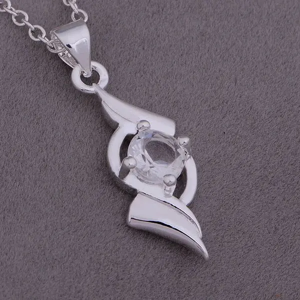 AN969 silver color stearling Necklace fashion jewelry pendant transparent stone /caqakrxa blmakcta | Украшения и аксессуары