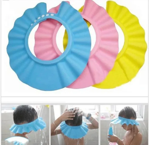 

3Colors Safe Shampoo baby Shower Cap Bathing Bath Protect Soft Cap Hat For Baby Children Kids Gorro de ducha Tonsee