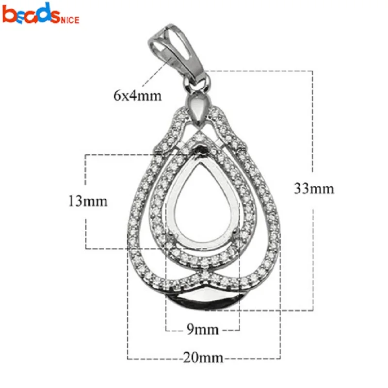 Beadsnice Стерлинговое Серебро Подвеска Установка основа Подвески Diy Изготовление ювелирных изделий женские аксессуары ювелирные изделия 34065 - Цвет: silver
