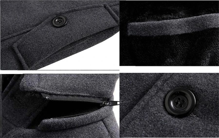 M-4XL Winter Trench Coat Men Hot Sale Woollen Coat Thick Men's Clothing Size 4XL Wool Jackets