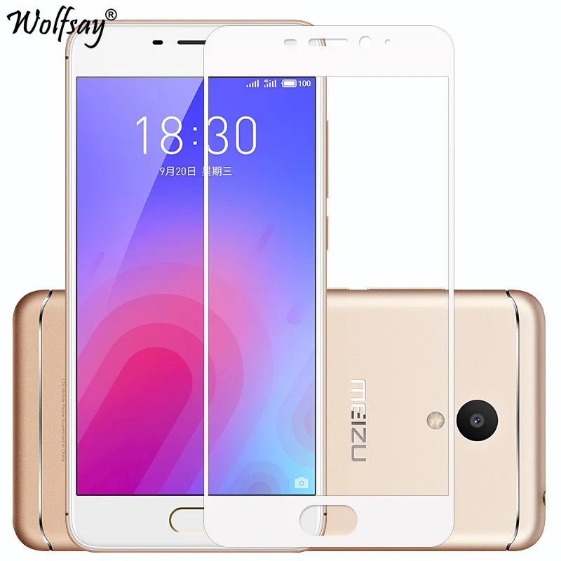 Wolfsay 3D изогнутое полное покрытие закаленное стекло для Meizu M6 Защитная пленка