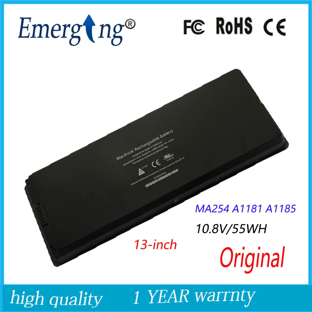 10 8 V 55WH новый оригинальный аккумулятор для ноутбука APPLE MacBook A1185 A1181 MA254 | Компьютеры