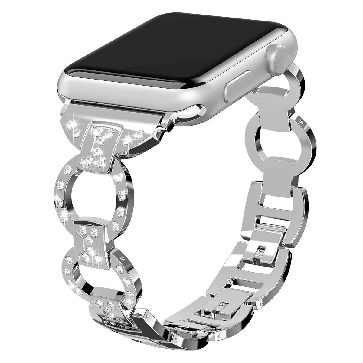 Женский бриллиантовый браслет для Apple Watch 38 мм 42 мм для iWatch 40 мм 44 мм серия 5 4 3 2 1 ремешок для часов из нержавеющей стали