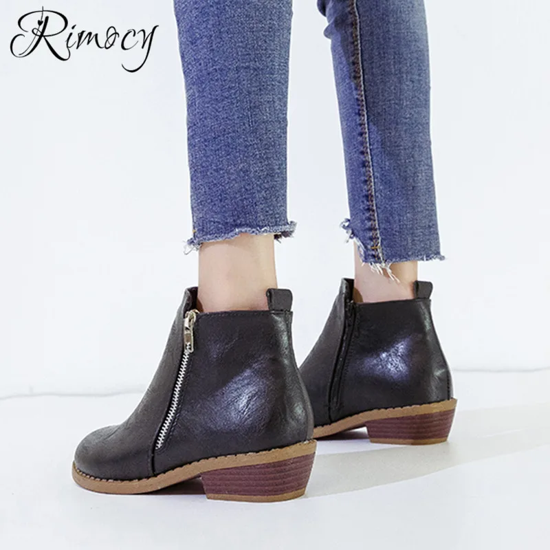 Rimocy/ботильоны для женщин сезон весна короткие ботинки леопардовая Женская
