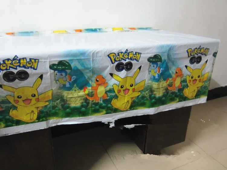 1 шт 180*108 см Pokemon Go одноразовая скатерть на тему Пикачу для детей мальчик девочка