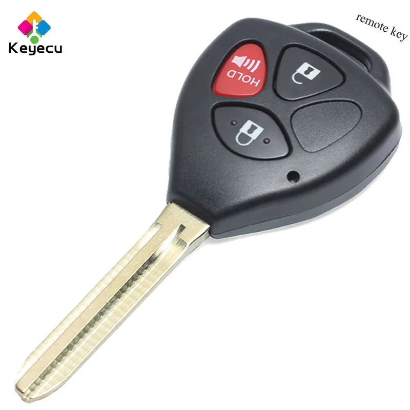 KEYECU Замена дистанционный ключ 3 кнопки 433 МГц 4D67 чип лей B42TA для Toyota Hilux Vigo Fortuner