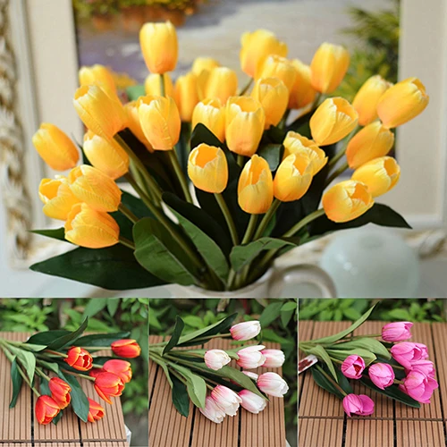 Новый 1 букет 9 голов искусственный шелковые цветы домашний офисный Свадебный