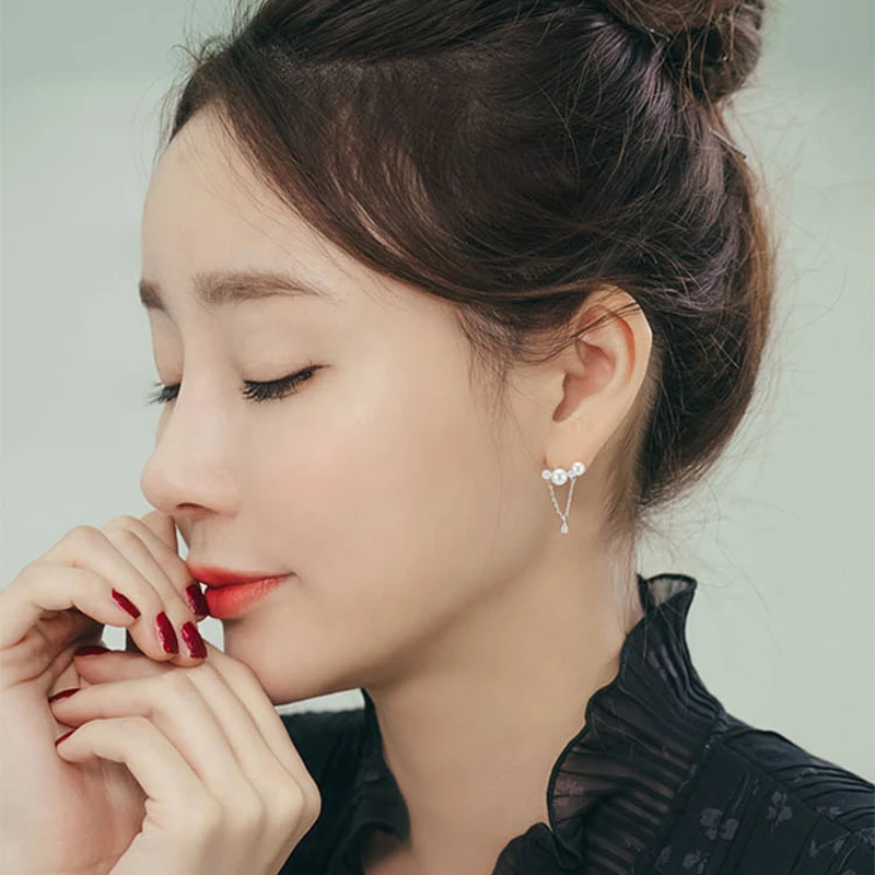 Женские серьги с жемчугом VICHOK свадебные сережки в подарок модные ювелирные