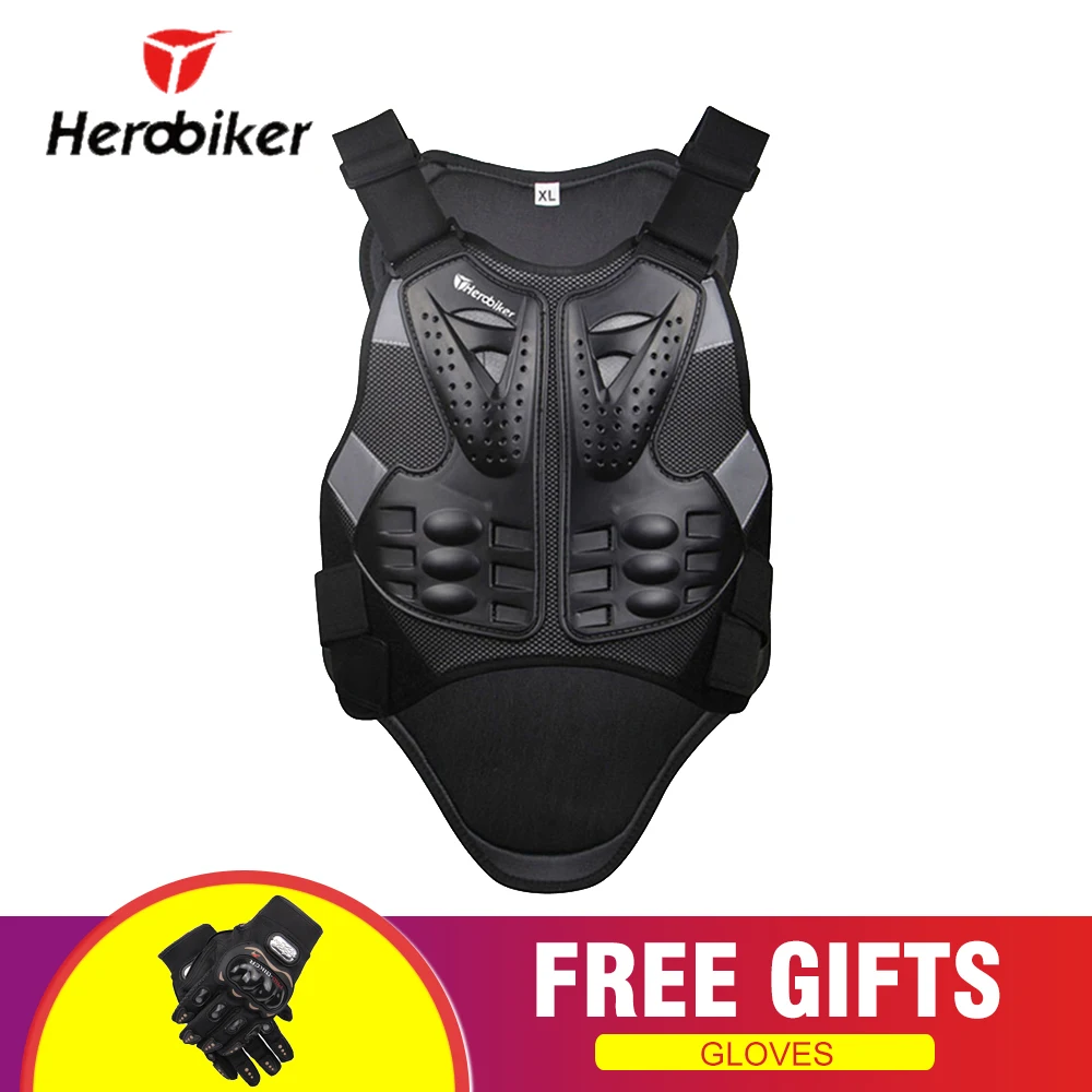 MC102B HEROBIKER мотоциклетная куртка Защита тела Броня Мотокросс Мото куртка Защитное снаряжение Мотоциклетные Куртки с защитой шеи - Цвет: MC102B