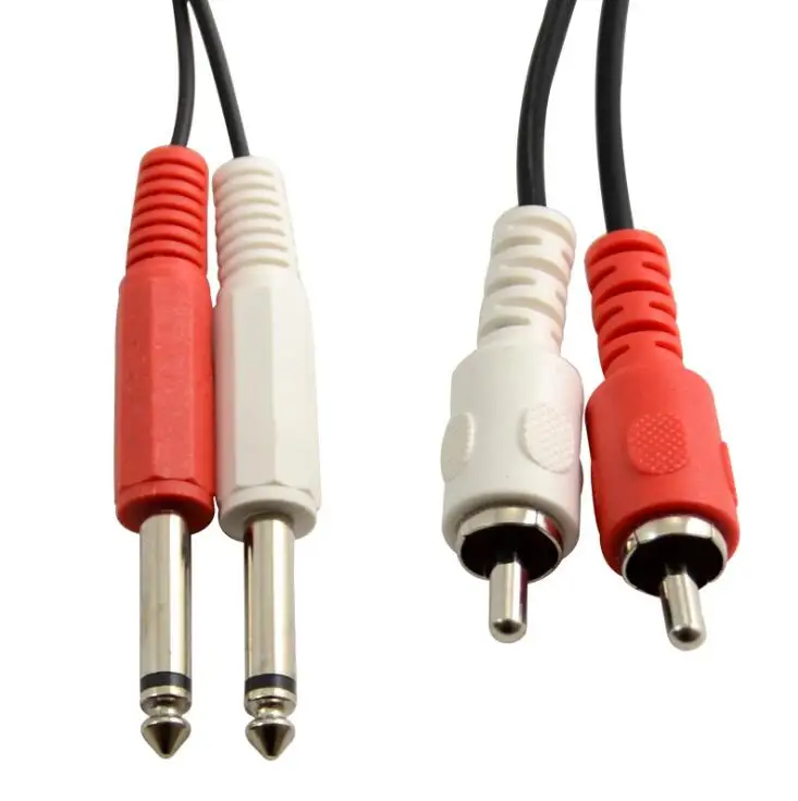 LBSC 1/4&quot 2 Dual 6.35mm Mono Male to RCA AUX Audio Convertor Adapter Cable 1.8m | Электроника