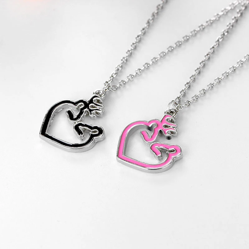 Ожерелье с эмалью в форме сердца для влюбленных | Украшения и аксессуары