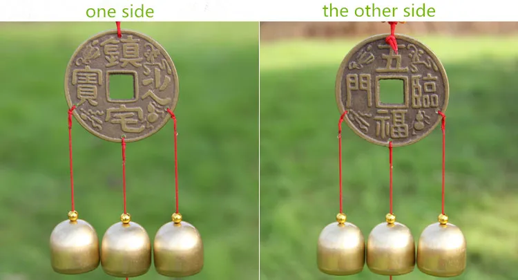 Творческие настенные подвески китайские 3 Латунные Колокольчики имитация в