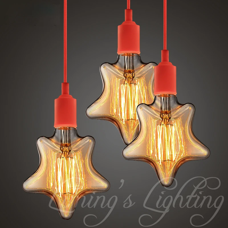 Лампа накаливания в форме звезды метеора 220 В винтажная лампа E27 антикварное