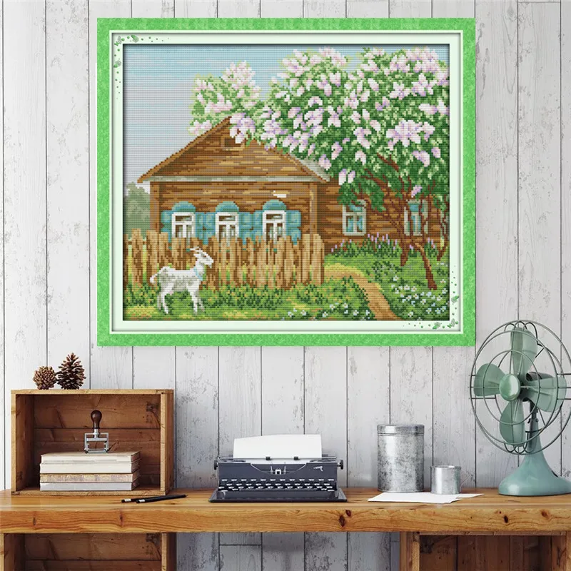 Beautiful home joy sunday diy kit chinese cross stitch patterns on canvas embroidery needlework sets counting DMC 14CT | Дом и сад