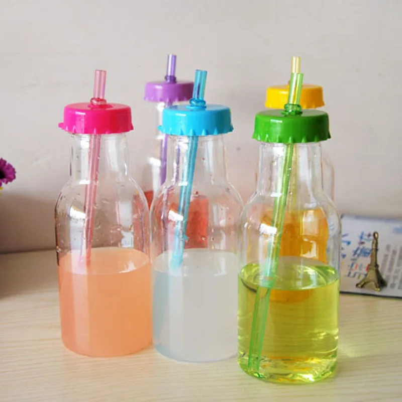 Модные летние соломы бутылки 350 мл хорошее время двойной Пластик бутылка с