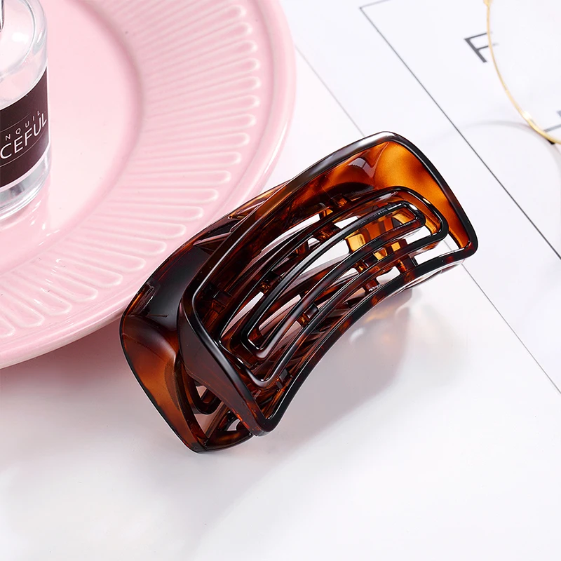 CHIMERA Simple Large Hair Claws for Women Vintage Cellulose Acetate Clips Strong Crab Clamp Brown Pins Thick | Украшения и