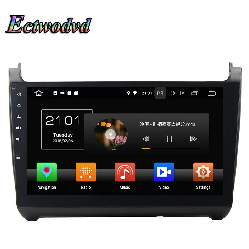 Ectwodvd Octa Core 4G Android 8.0/Quad 7.1 Car DVD GPS Navigation for VW Polo 2015 Radio Tapes | Автомобили и мотоциклы