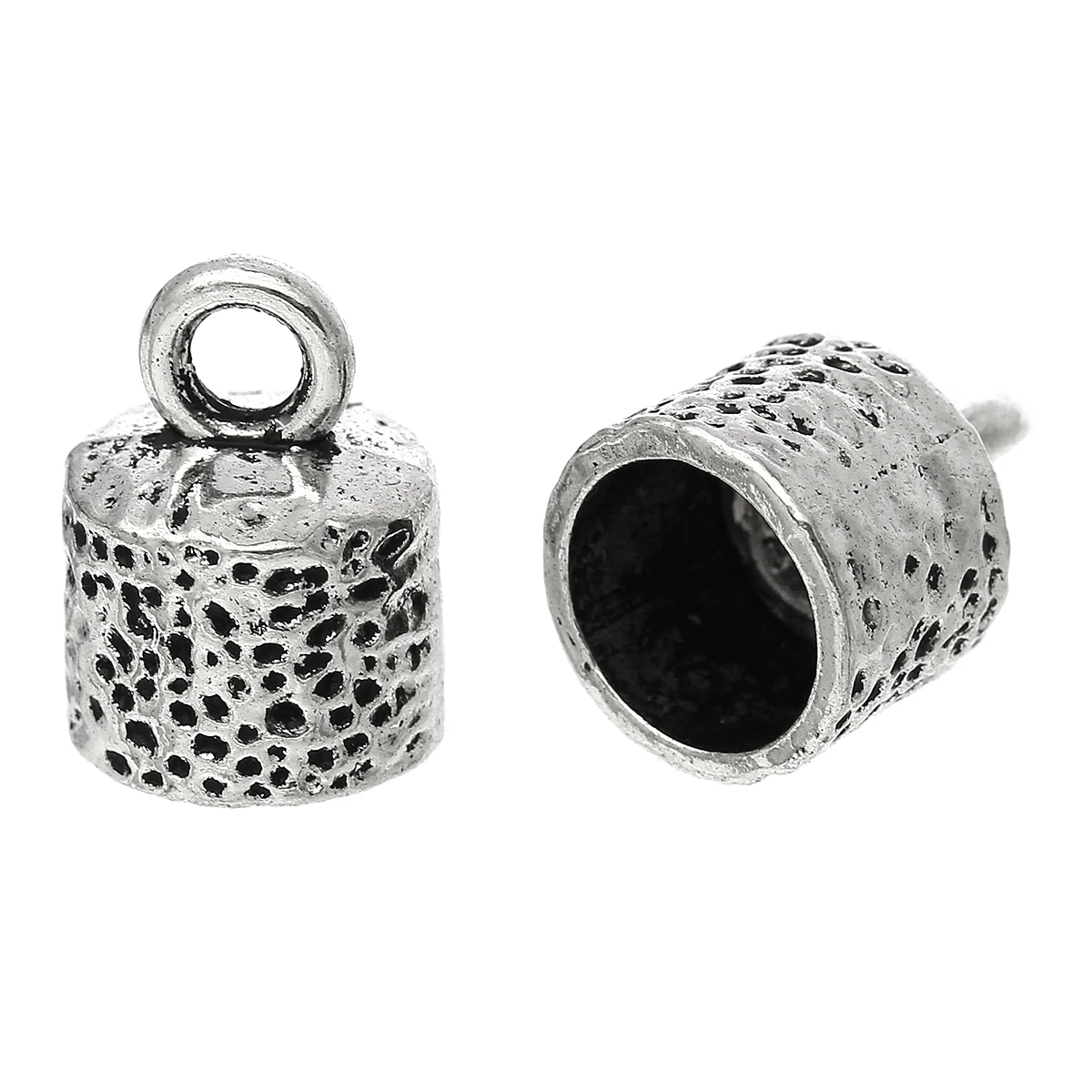 

DoreenBeads Концевая крышка для ожерелья, наконечники для кожаного шнура, украшения (подходит для шнура 10 мм), серебристый цвет 17x12 мм, 50 шт.