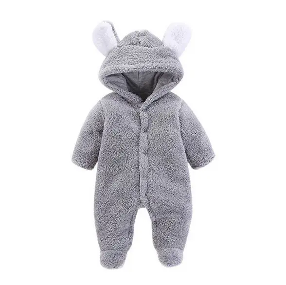 2016 новорожденных детская одежда Bebe мальчика Rompers руно медведь с длинным рукавом