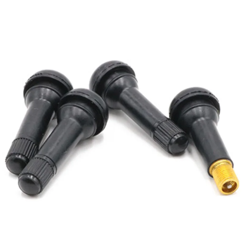 

4PCs/set Black TR414 Tubeless Car Wheel Tire Valve Stems with Caps Tyre Rubber Valves With Dust Caps Pure copper valve core