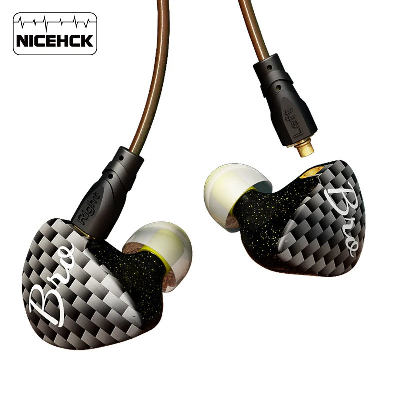 NiceHCK Bro наушники вкладыши 1BA + 1DD гибридные MMCX HIFI DJ Беговые спортивные гарнитура
