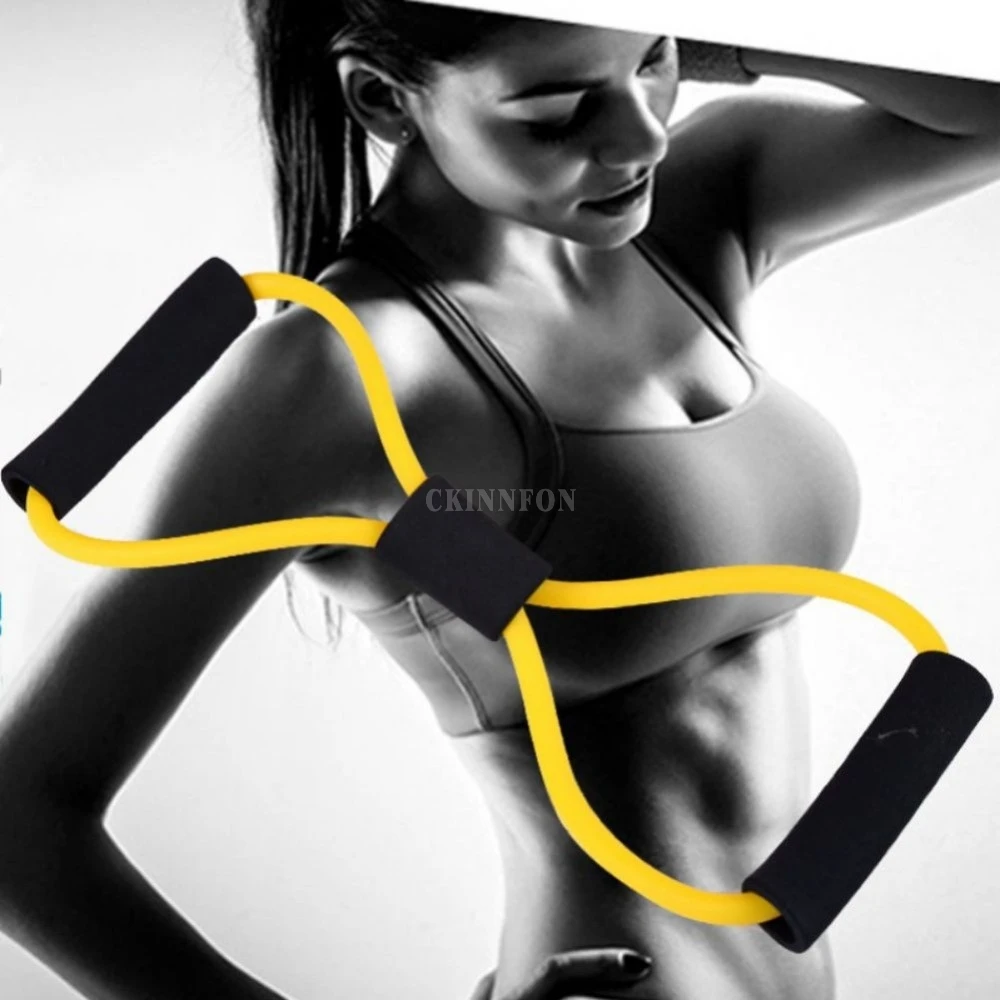 

200Pcs/Lot 8 Word Chest Fitness Gum Rubber LOOP Latex Resistance Fitness Equipment Stretch Yoga Training Elastic Band