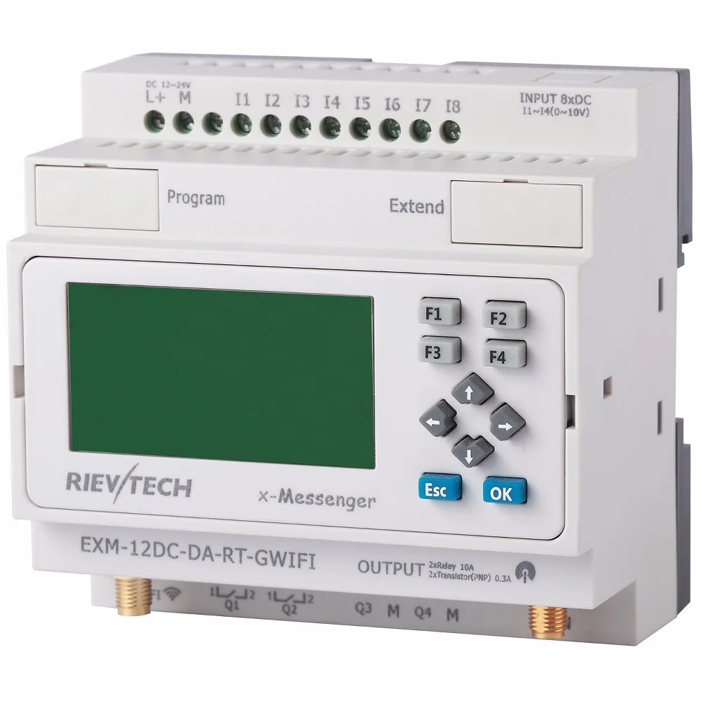 Wifi PLC, идеальное решение для дистанционного управления и мониторинга и тревожных приложений, EXM-12DC-DA-RT-G wifi(белый