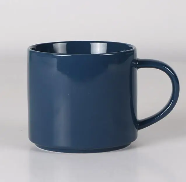 Dark Blue 430 мл одноцветная фарфоровая кружка, глазурованная керамическая чашка, чашка для кофе, молока, завтрака, для дома, офиса, подарок для пары друзей - Цвет: Dark Blue