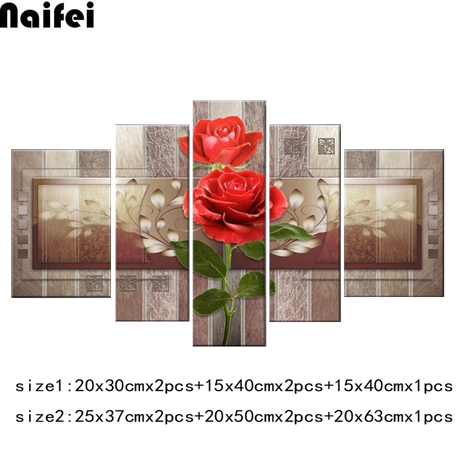5D DIY Алмазная Картина Набор для вышивки крестом 5 шт./компл. абстрактный цветок