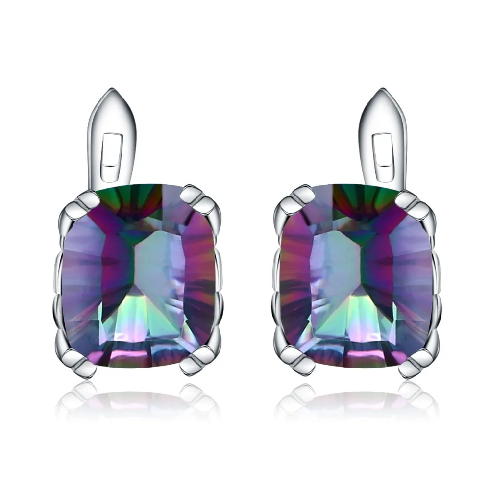 

GEM'S BALLET 9.05Ct Natural Rainbow Mystic Quartz Stud Earrings 925 Sterling Silver Women's Engagement Earrings Fine Jewelry