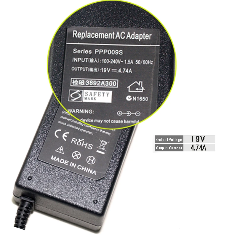 Зарядное устройство для ноутбука 19 в перем. Тока 4 74 А 90 Вт Leonovo 45K2225 IdeaPad Y510 Y650 5 5*2 мм