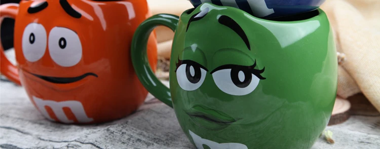 1 шт. кружки для шоколада M& M'S с рисунком из мультфильма, 600 мл, настоящий M Beans, керамика, чашка для кофе, молока, завтрака, посуда для напитков, милый Рождественский подарок
