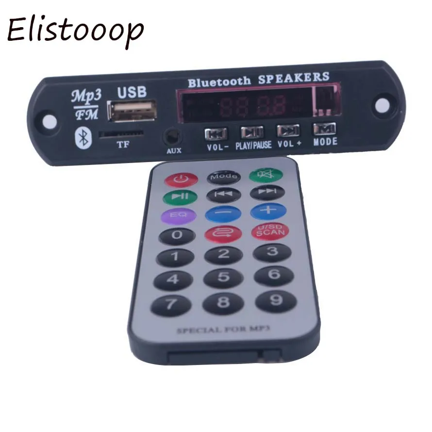 Elistooop беспроводной Bluetooth MP3 WMA декодер плата аудио модуль USB TF радио 12 В для