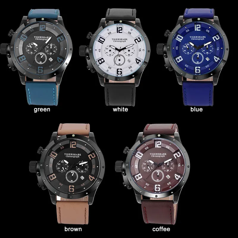 Часы-хронограф Мужские кварцевые с календарем | Наручные часы