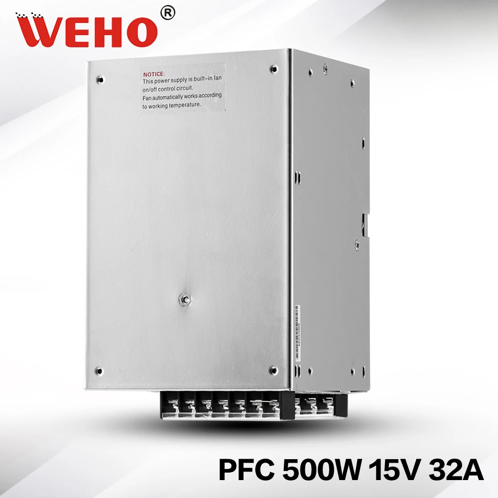 

(SP-500-15) 500W 15VDC 32A Switching Power Supply with PFC function 85-264VAC input