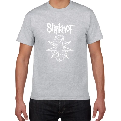 W345 grey Новая волна американского тяжелого металла Slipknot Футболка мужская металлическая лента хлопок футболка хип хоп Уличная крутая мужская одежда - Цвет: W345 grey