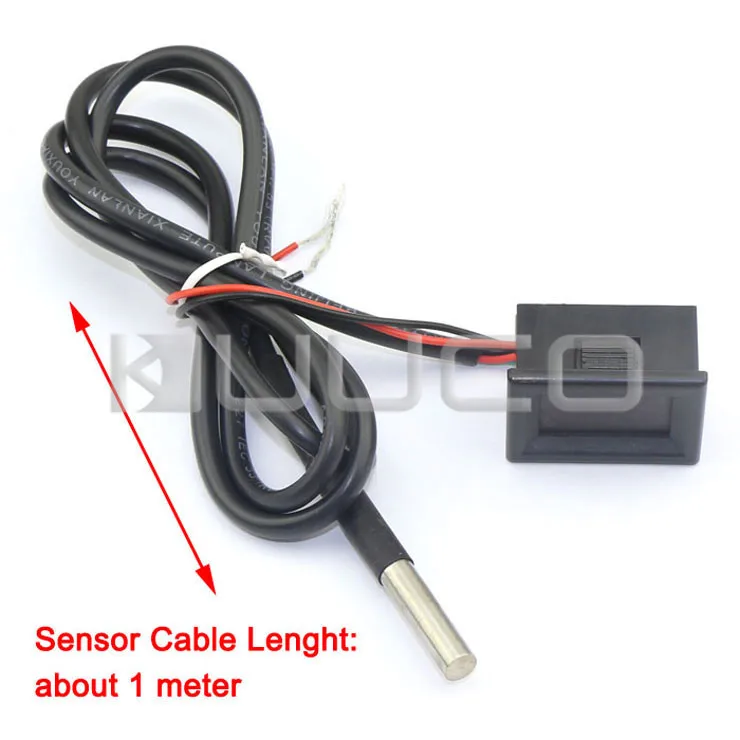 

0.36" Yellow LED Digital Thermometer -55 ~125 Celsius Degree Temperature Tester Meter DC 12V/24V Thermometer Digital Meter