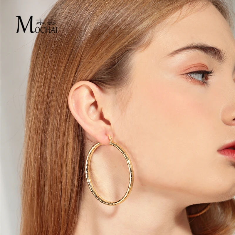 Модные Золотые круглые ювелирные изделия серьги Подарки Простой Большой круг