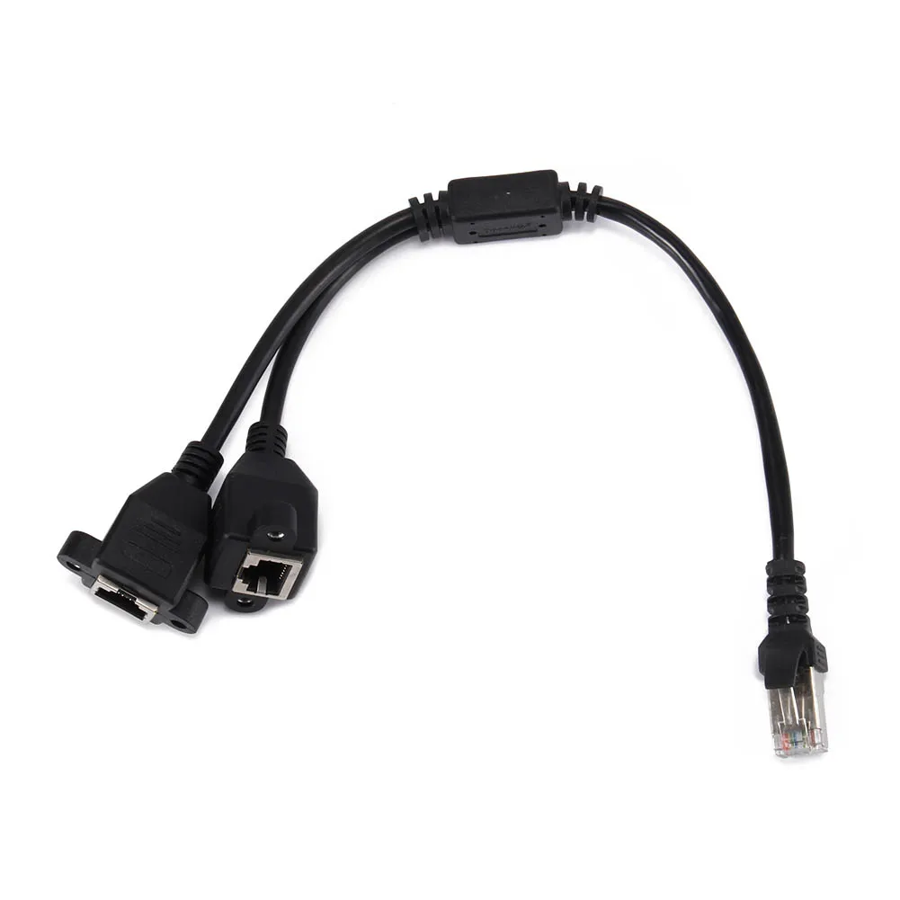 RJ45 Y сплиттер адаптер Ethernet кабель от 1 до 2 портов Штекерный разъем Кабели JR