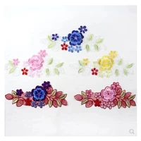 3d lace embroidery flower shaped collar bust patches polyester patching on accessories for ethnic style clothes or woman garment
