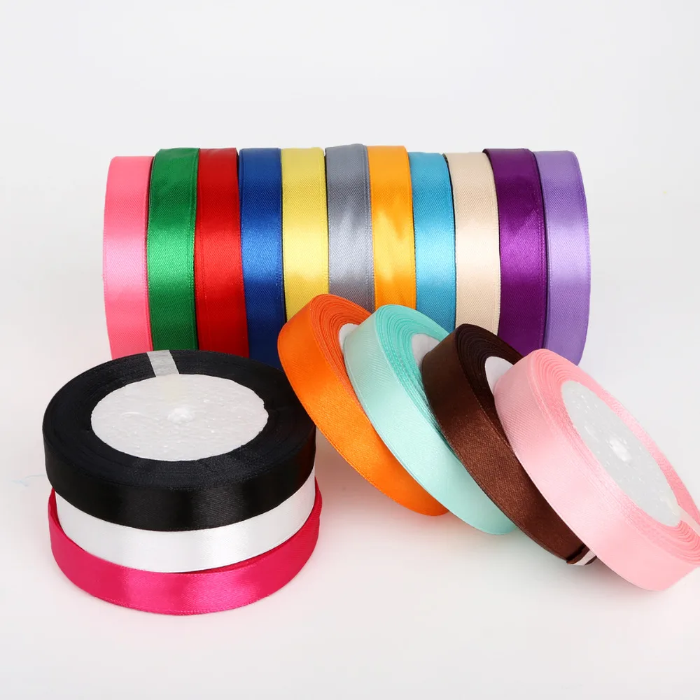 15mm 25 Yards Pretty Silk Satin Ribbon For DIY Wedding Party Decoration Invitation Card Gift Wrapping Scrapbooking Supplies | Дом и сад