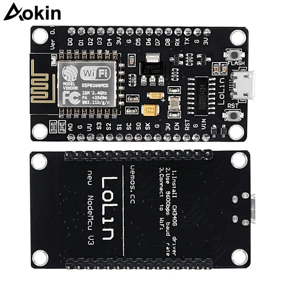 Беспроводной модуль Nodemcu V3 V2 Esp32 D1mini Lua Wifi макетная плата Esp8266 с антенной Pcb и usb-портом Esp-12e Ch340 Cp2102
