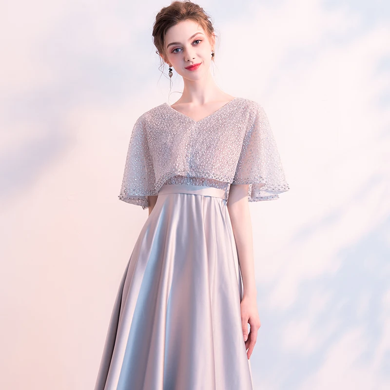 Vestidos De Festa полурукав вечернее платье элегантное женское платье De Soiree вечерние платья с v-образным вырезом длинное платье вечерние платья для выпускного вечера